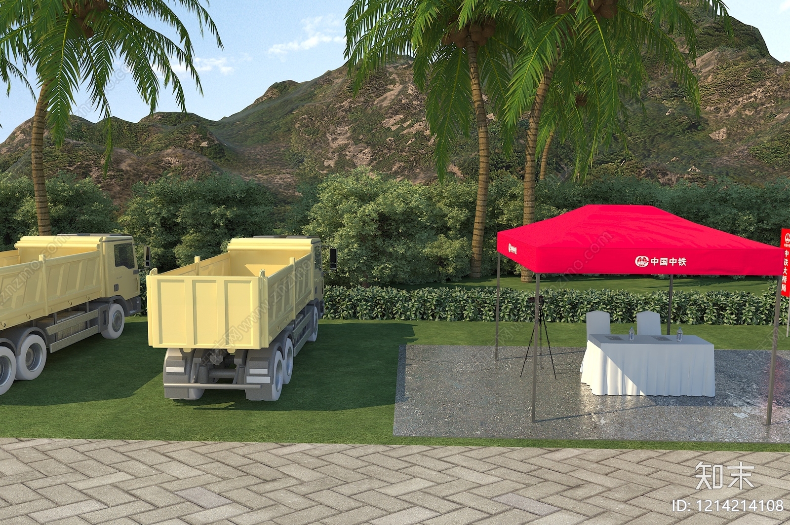 现代简约汽车展台3D模型下载【ID:1214214108】