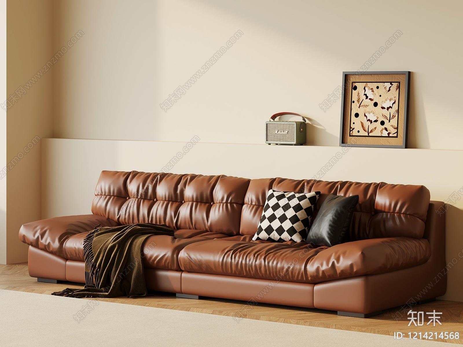 中古风多人沙发3D模型下载【ID:1214214568】