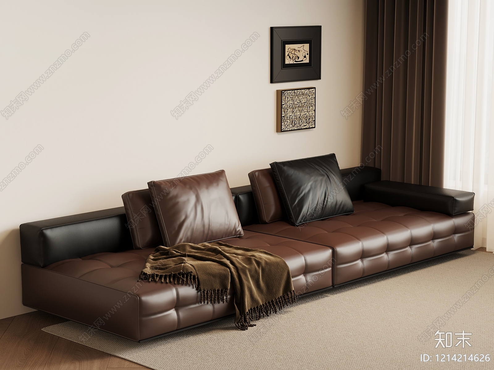 中古风多人沙发3D模型下载【ID:1214214626】