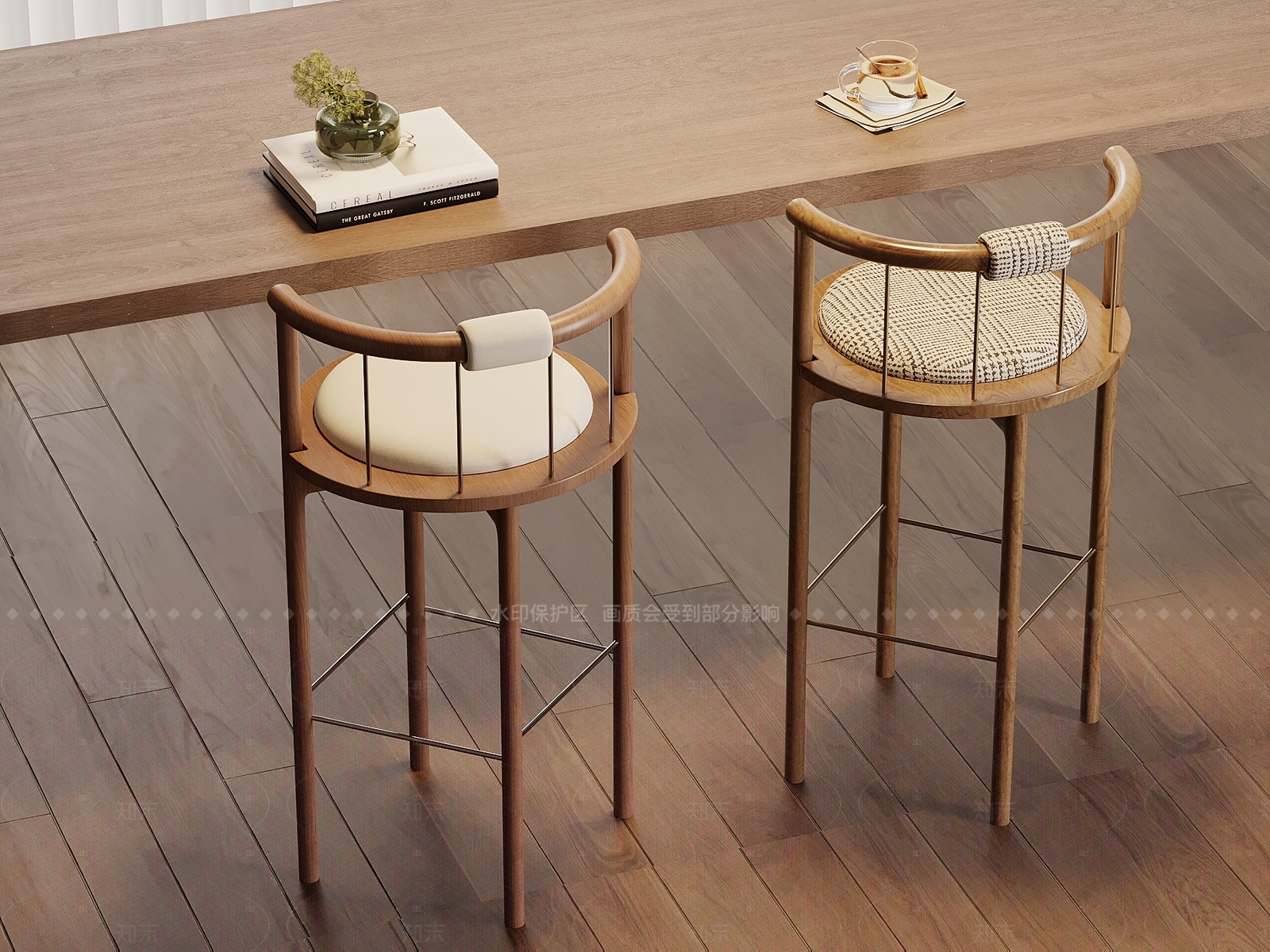 新中式吧椅3D模型下载【ID:1214215463】