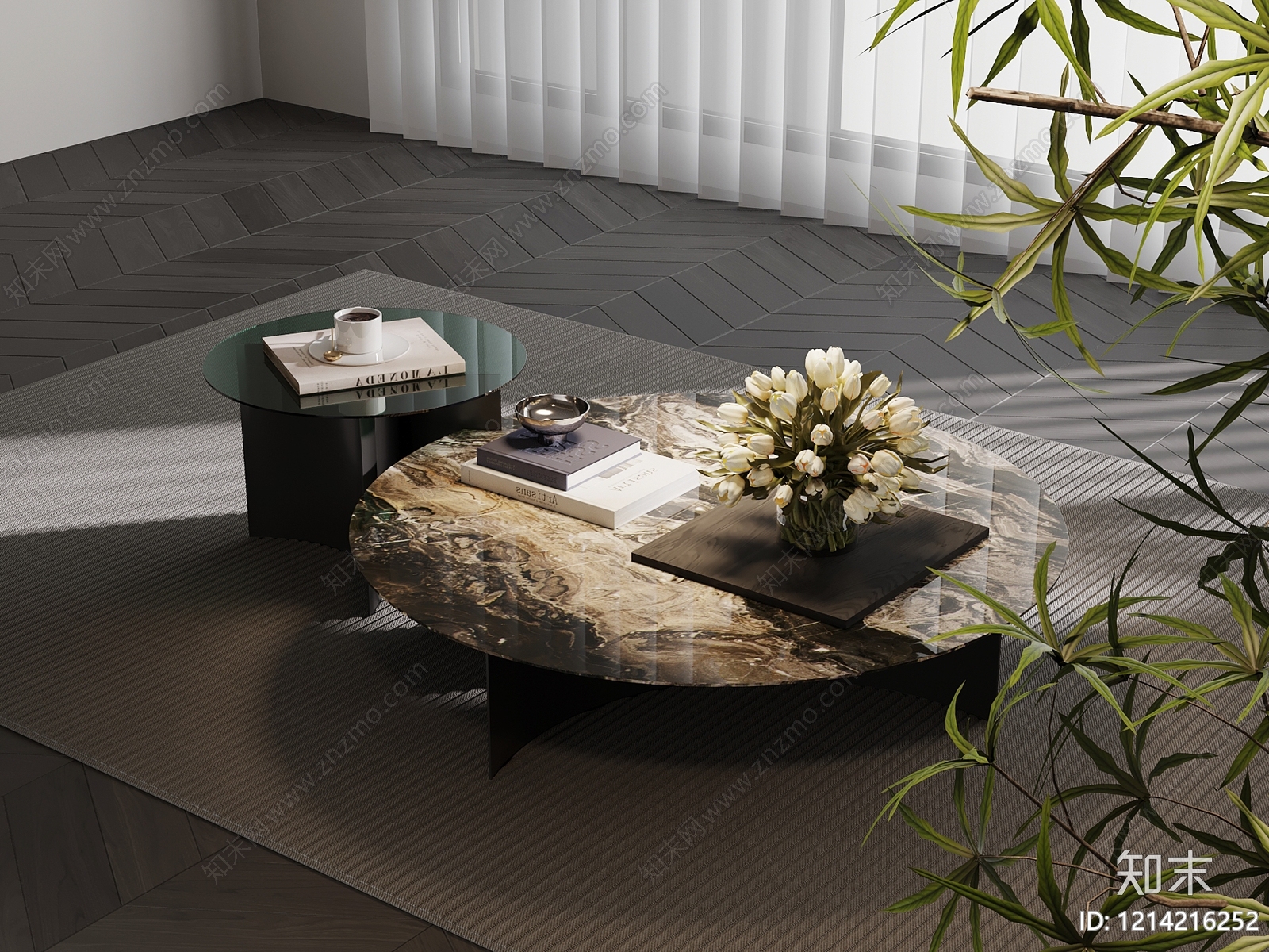 现代简约茶几3D模型下载【ID:1214216252】