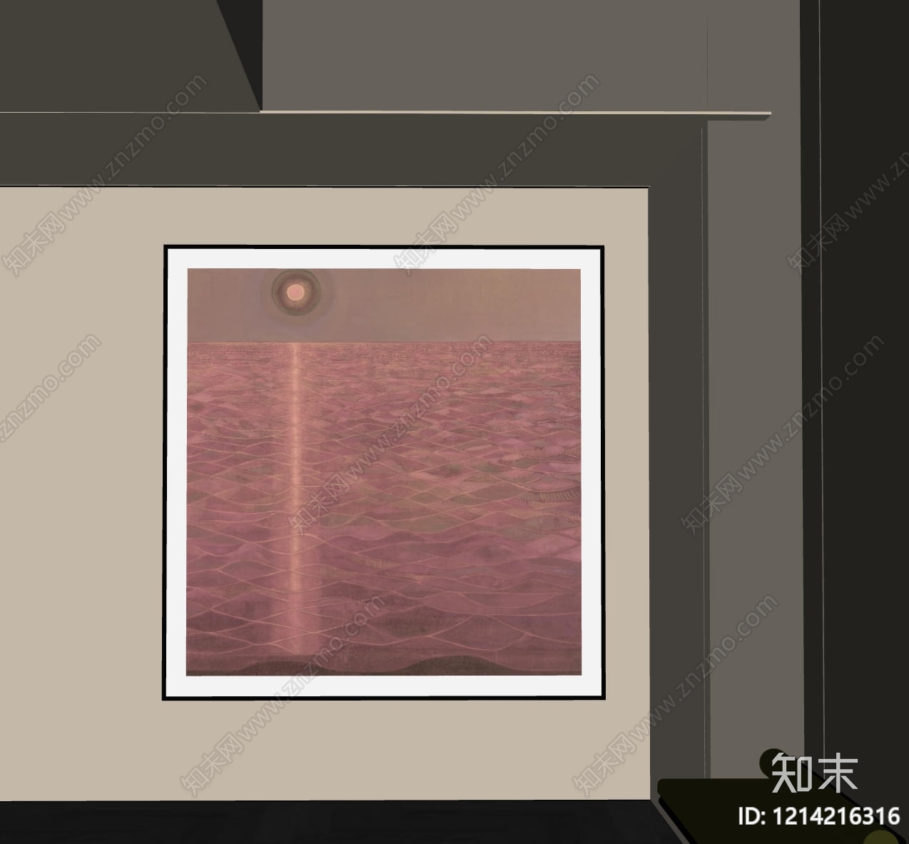 极简挂画SU模型下载【ID:1214216316】
