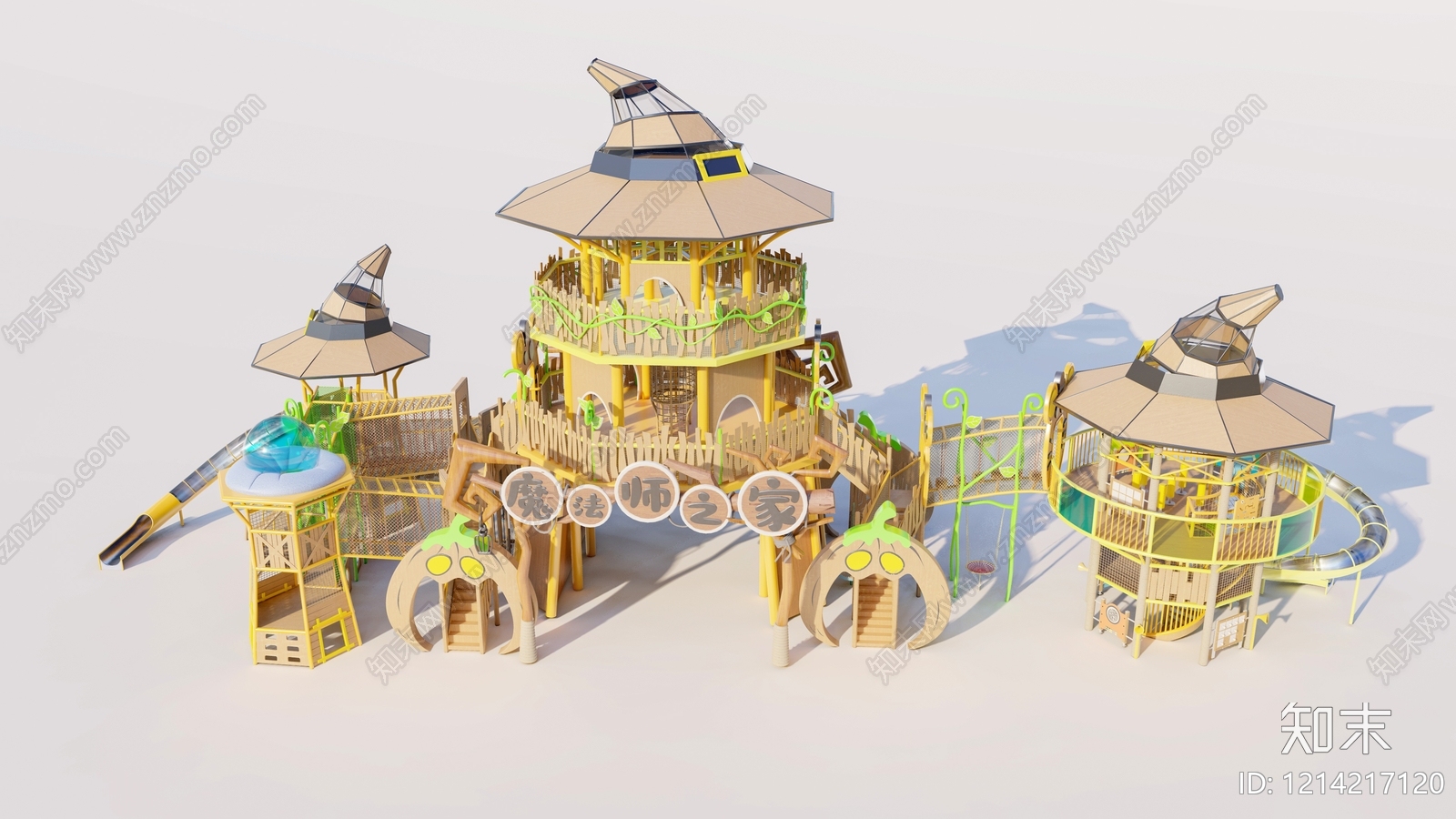 童话主题乐园风格儿童游乐空间3D模型下载【ID:1214217120】