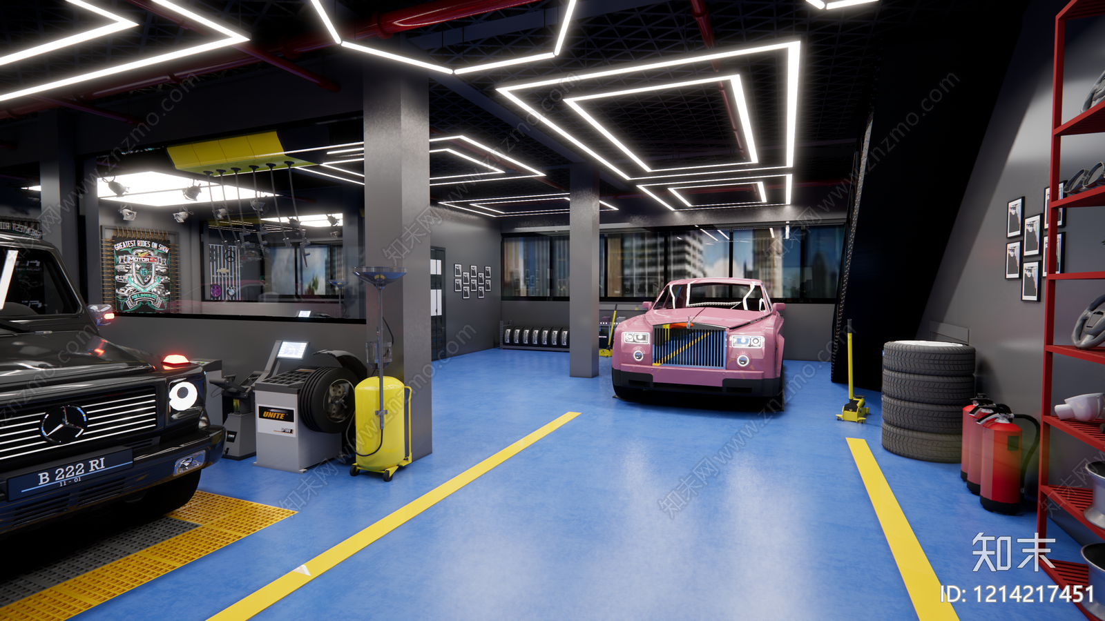 现代工业风汽车4S店SU模型下载【ID:1214217451】