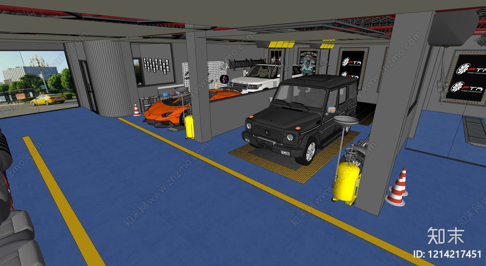 现代工业风汽车4S店SU模型下载【ID:1214217451】