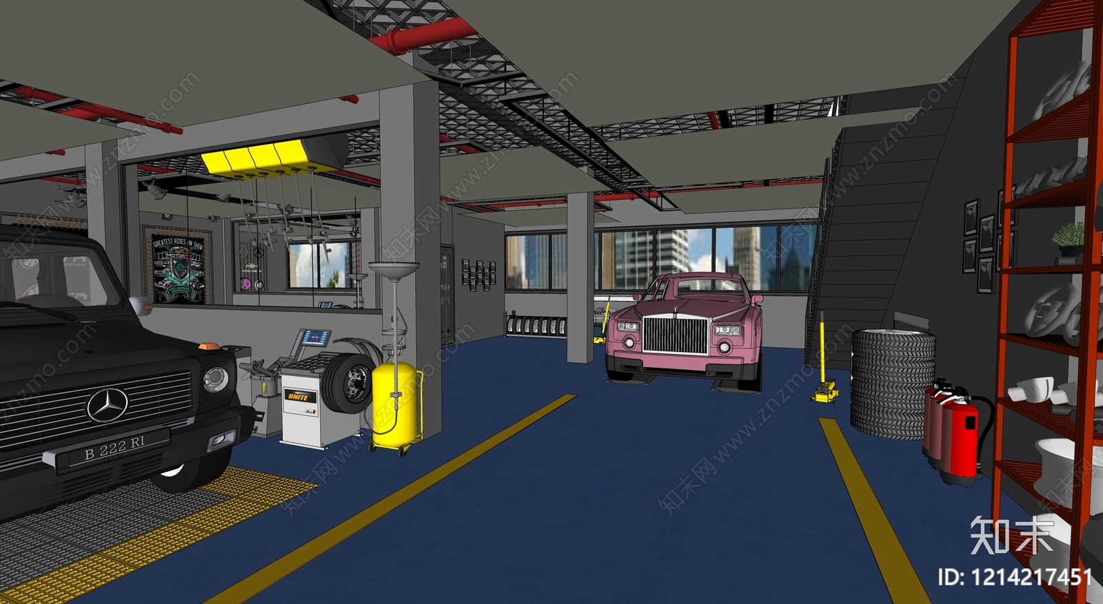 现代工业风汽车4S店SU模型下载【ID:1214217451】