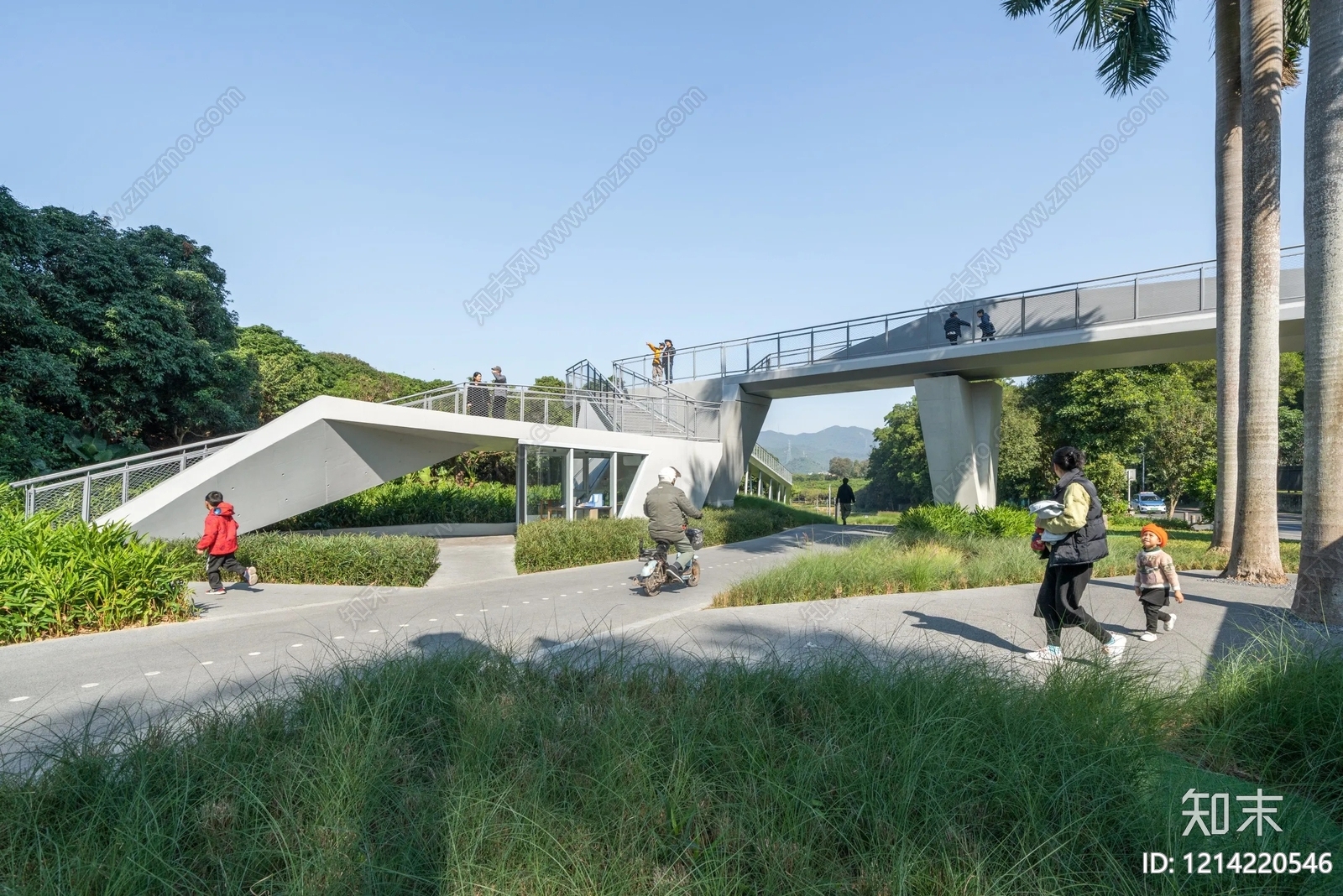 现代主义天桥SU模型下载【ID:1214220546】