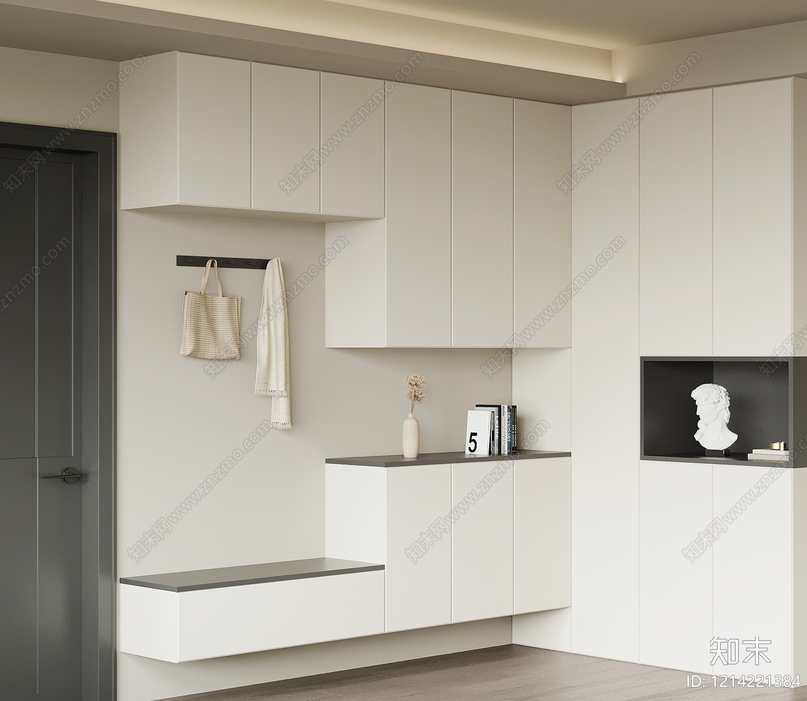 极简玄关3D模型下载【ID:1214221384】