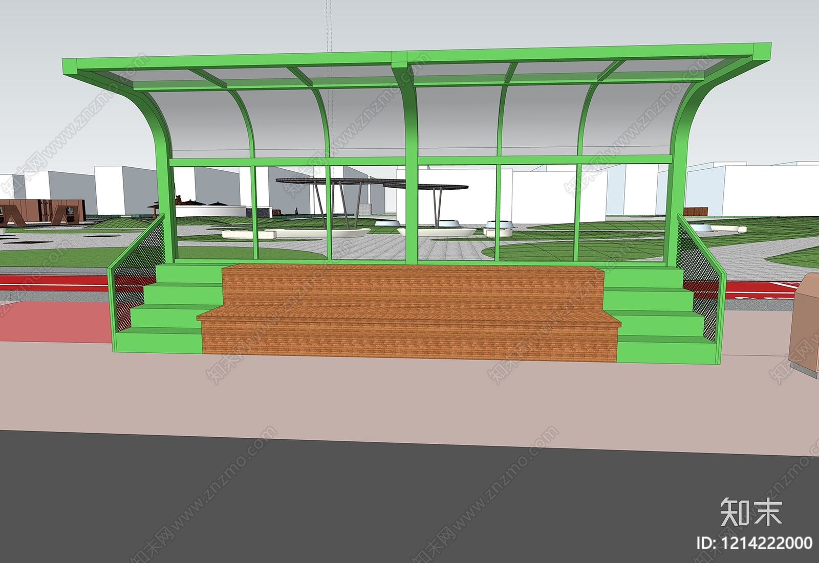 现代主义公交站台SU模型下载【ID:1214222000】