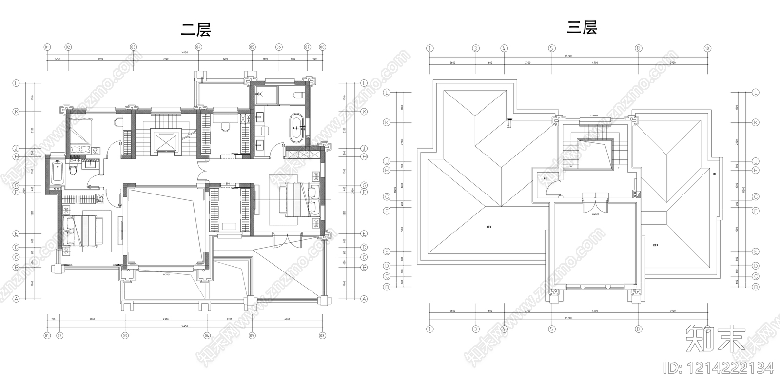 别墅cad施工图下载【ID:1214222134】