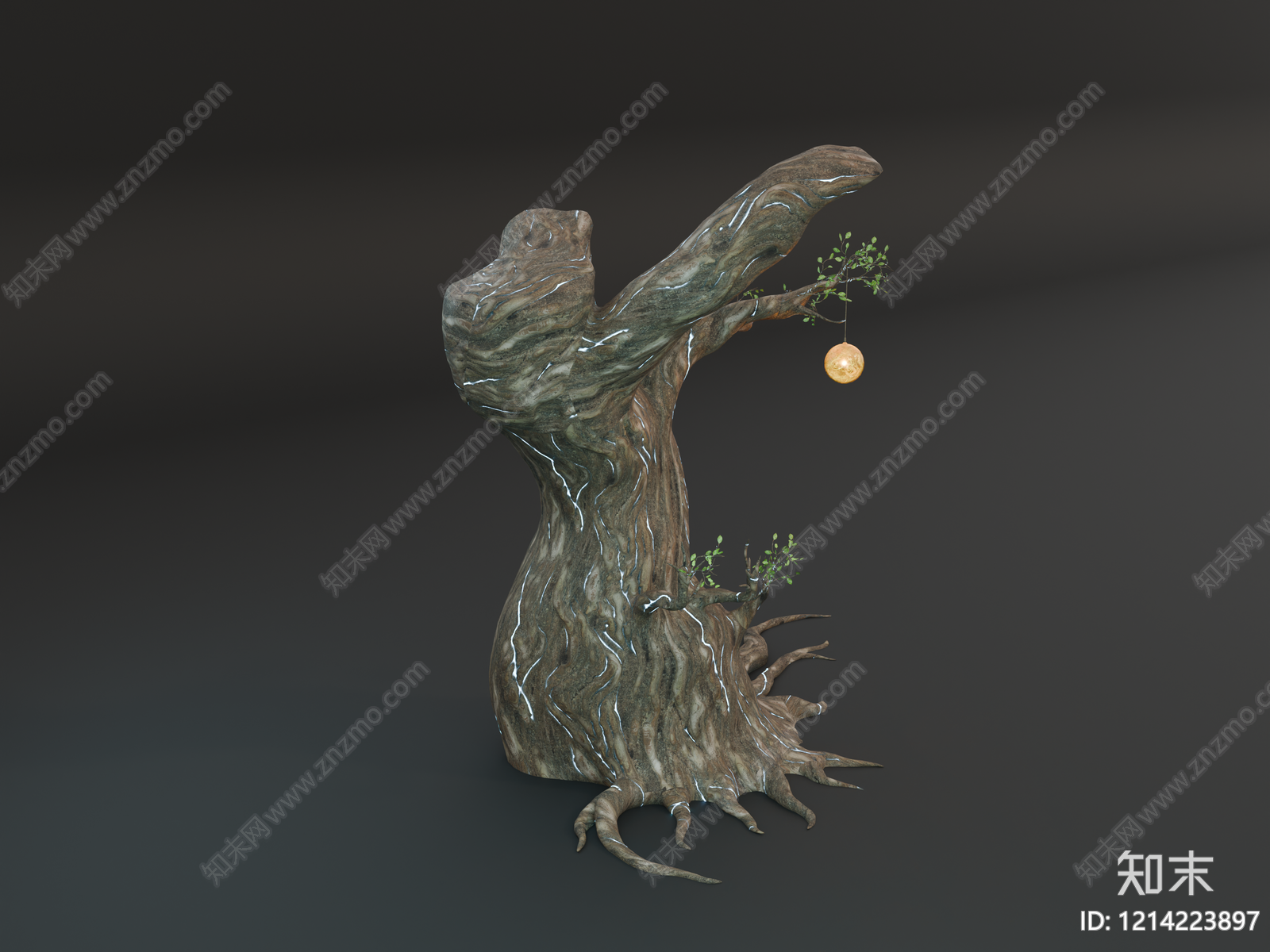新中式盆栽SU模型下载【ID:1214223897】