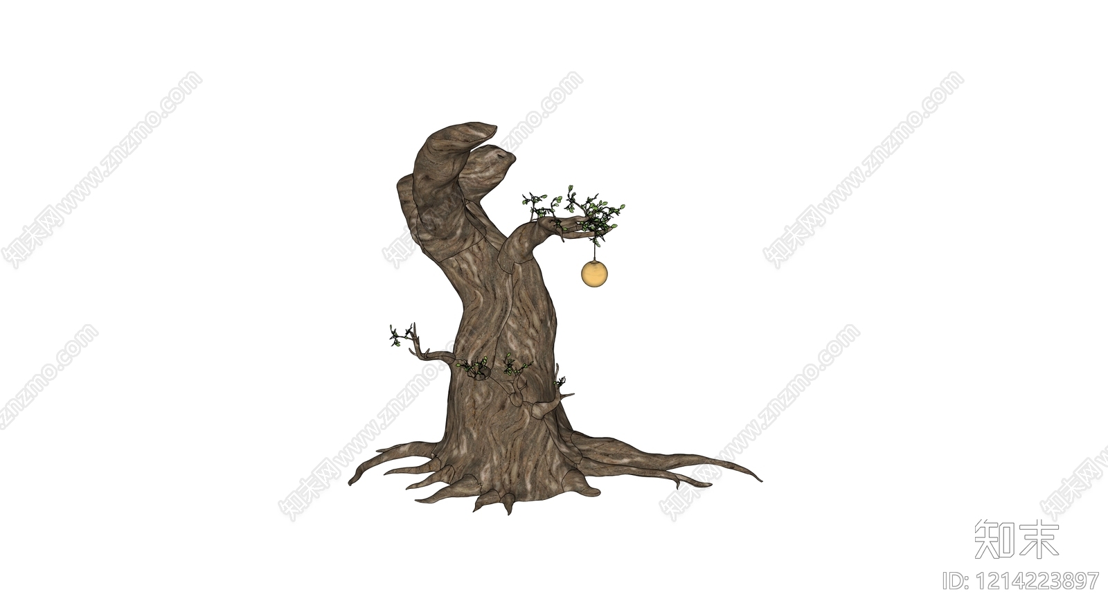 新中式盆栽SU模型下载【ID:1214223897】