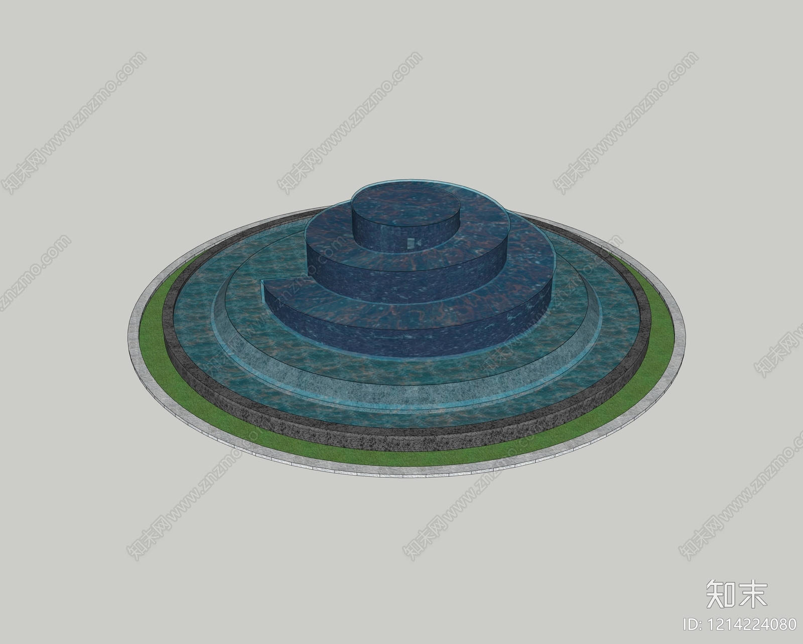 现代主义景观喷泉SU模型下载【ID:1214224080】