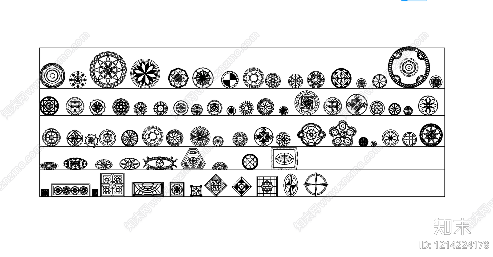现代简约地毯施工图下载【ID:1214224178】