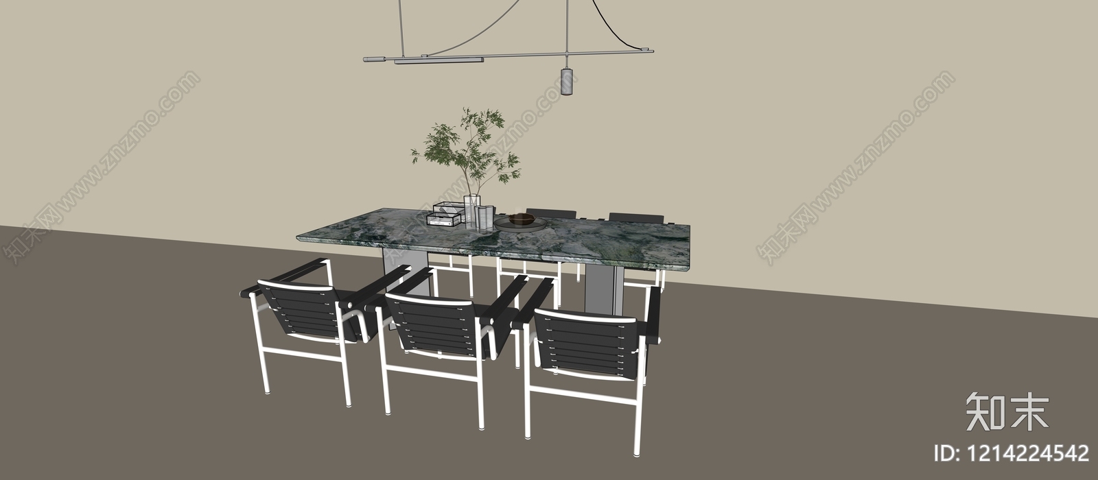 极简餐桌椅3D模型下载【ID:1214224542】