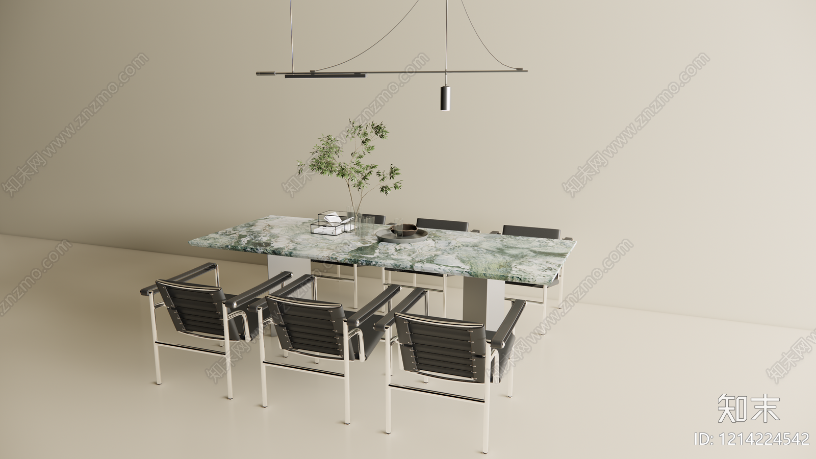 极简餐桌椅3D模型下载【ID:1214224542】