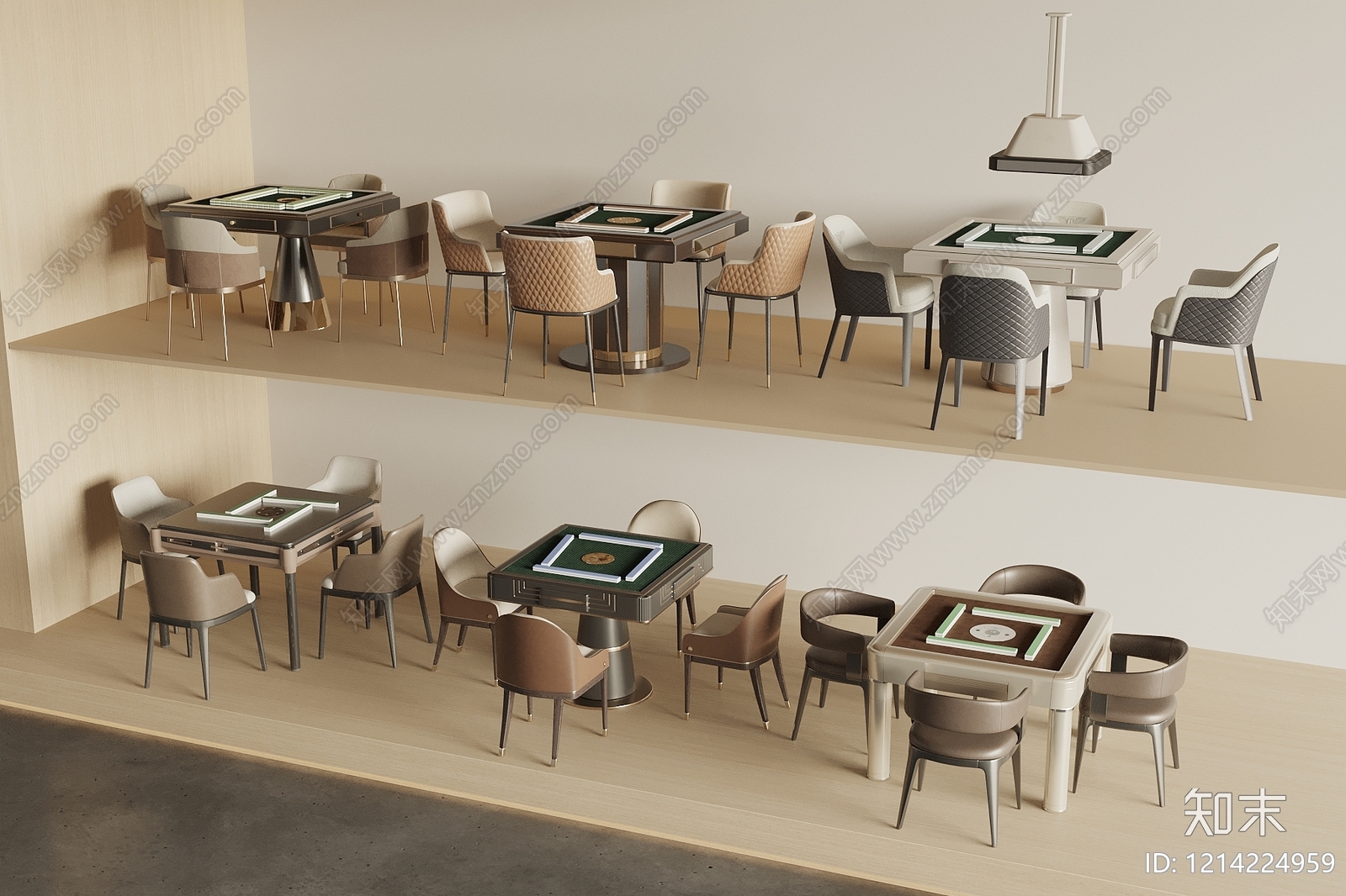 现代简约麻将桌3D模型下载【ID:1214224959】