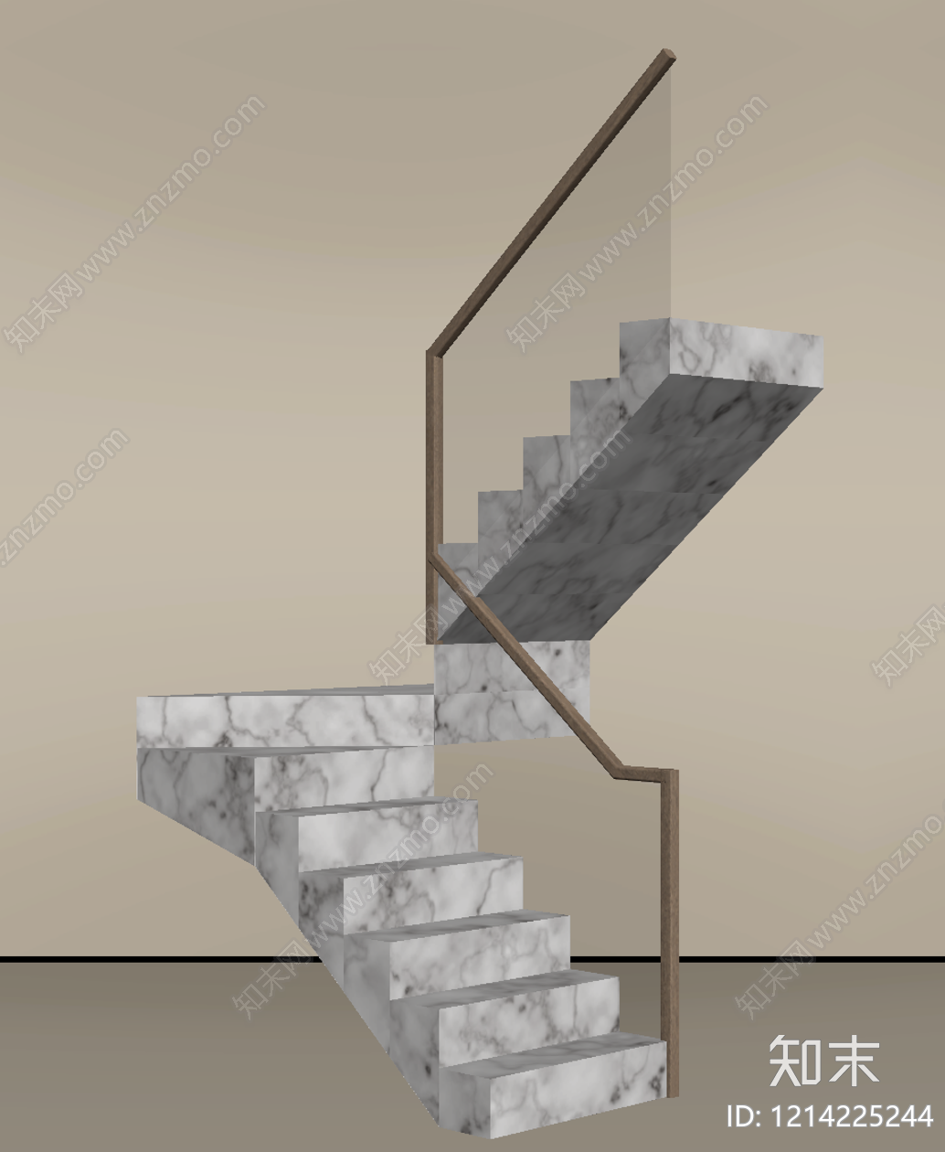 极简楼梯SU模型下载【ID:1214225244】