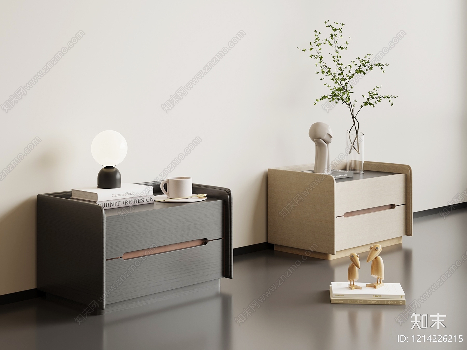 现代简约储物柜3D模型下载【ID:1214226215】