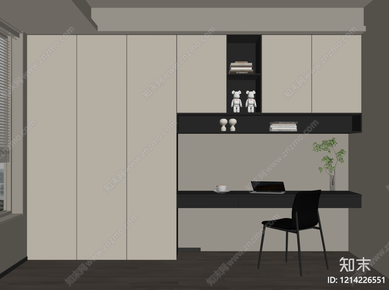 现代简约衣柜SU模型下载【ID:1214226551】