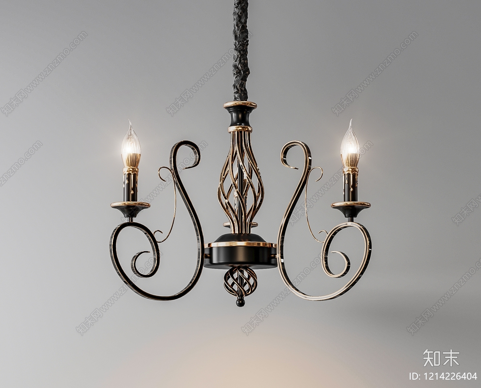 法式餐厅吊灯3D模型下载【ID:1214226404】