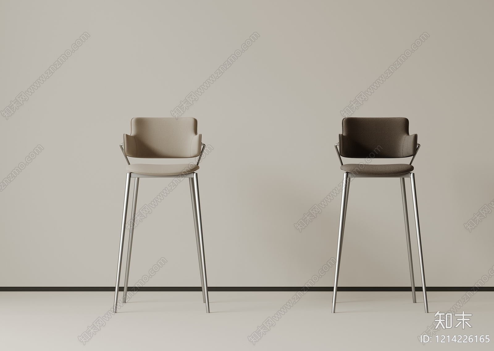 极简吧椅3D模型下载【ID:1214226165】