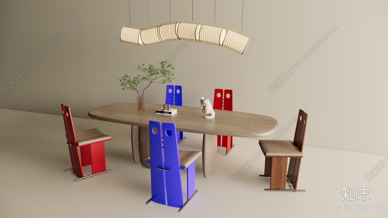 现代极简餐桌椅3D模型下载【ID:1214227162】