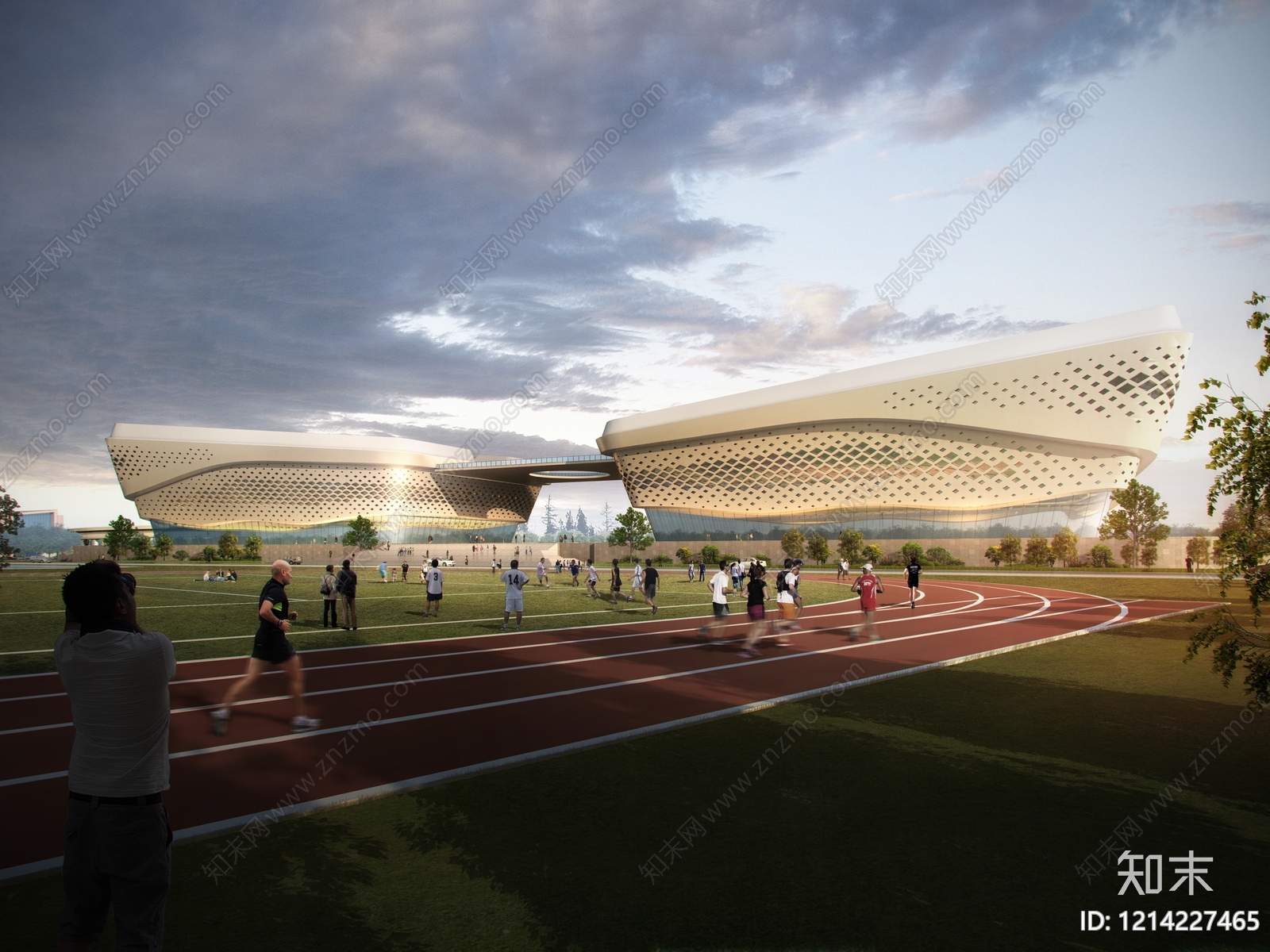 现代主义体育馆外观3D模型下载【ID:1214227465】