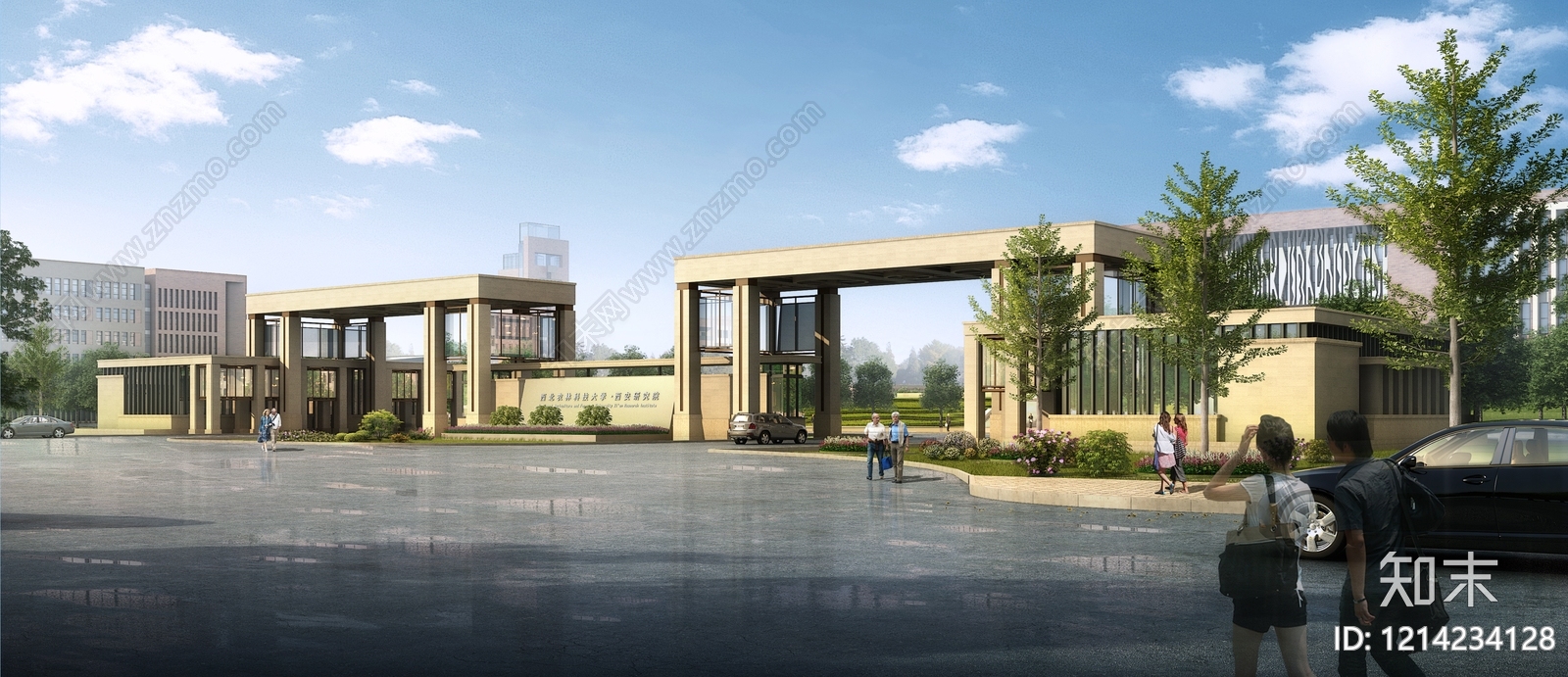 现代主义学校外观3D模型下载【ID:1214234128】