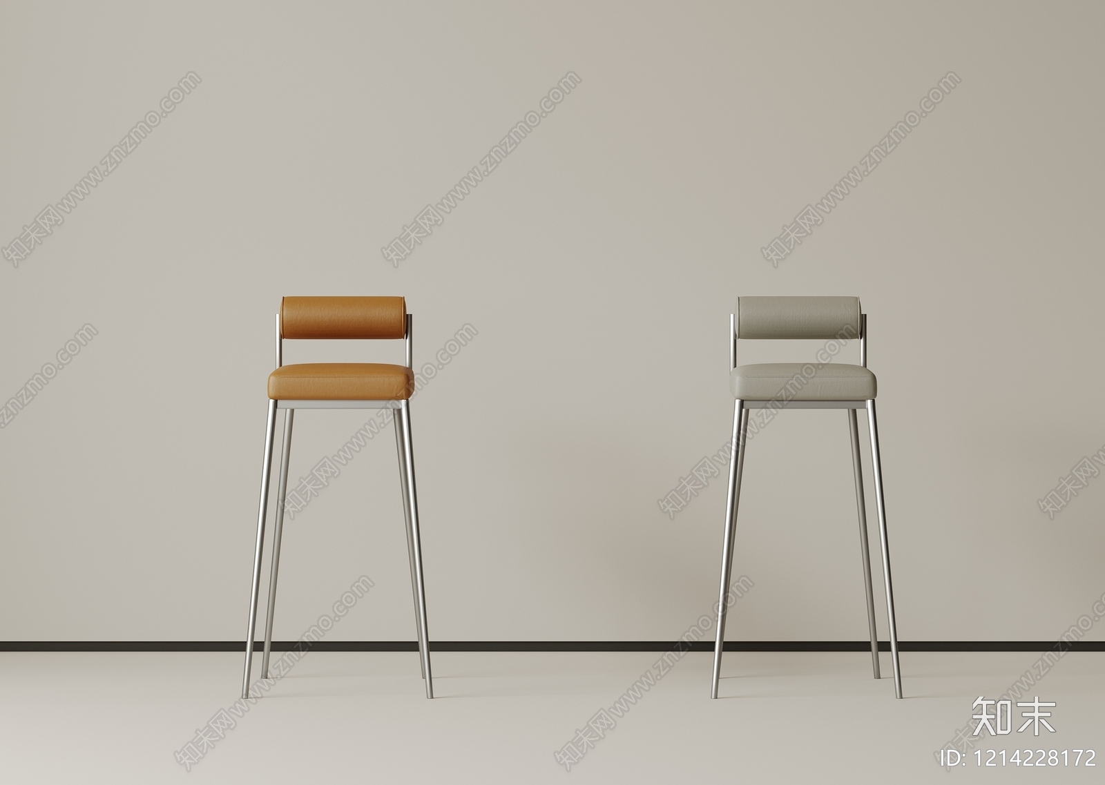 极简吧椅3D模型下载【ID:1214228172】