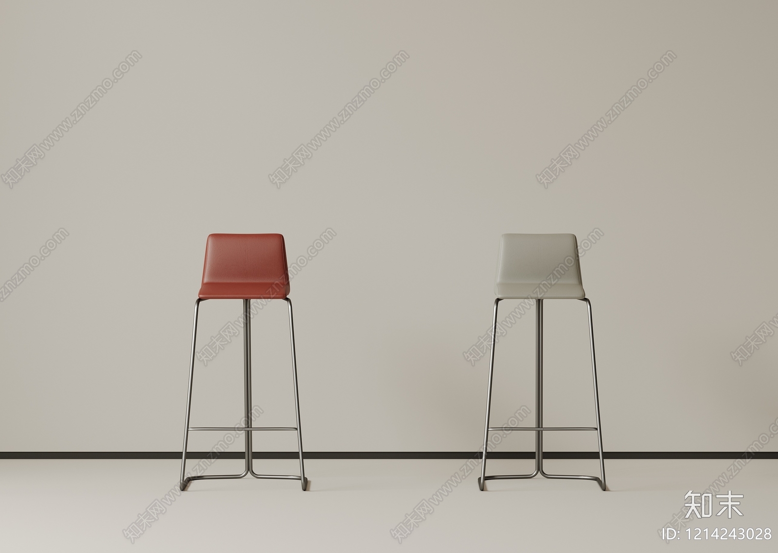 极简吧椅3D模型下载【ID:1214243028】