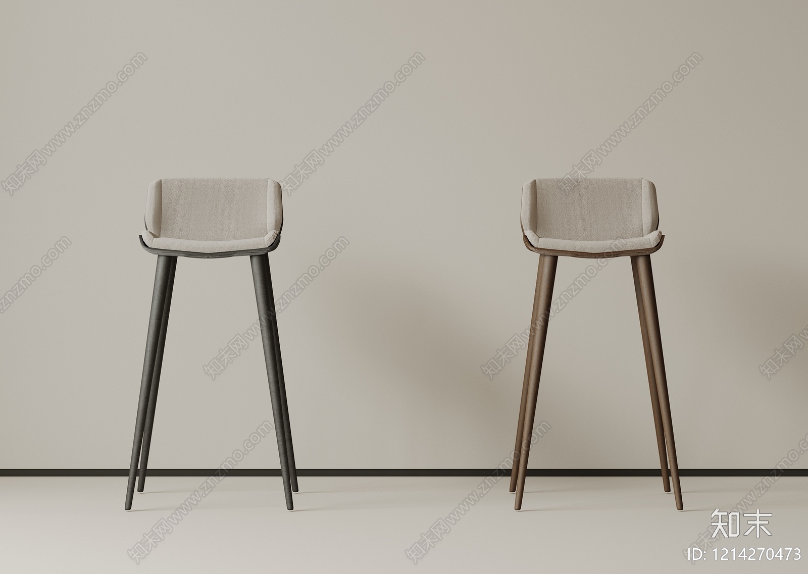 极简吧椅3D模型下载【ID:1214270473】