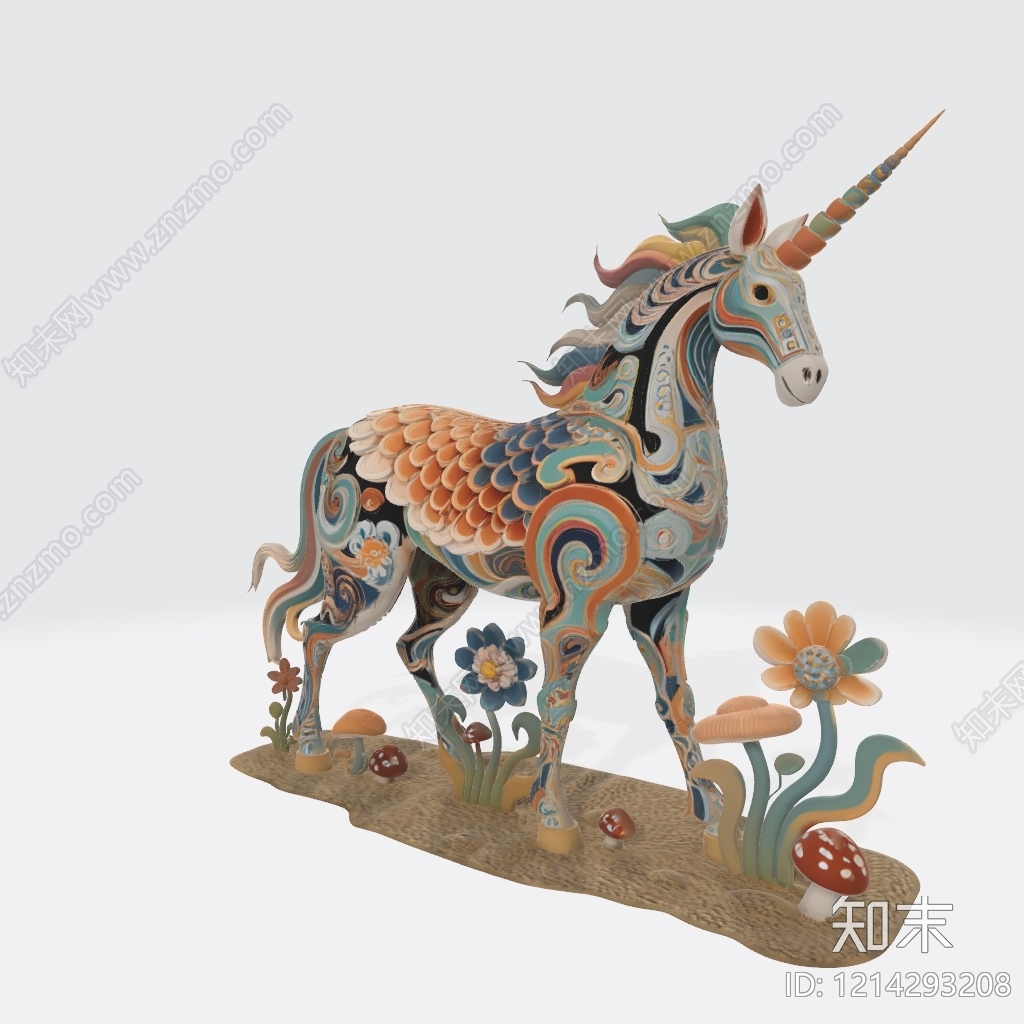 装饰艺术风格雕塑SU模型下载【ID:1214293208】