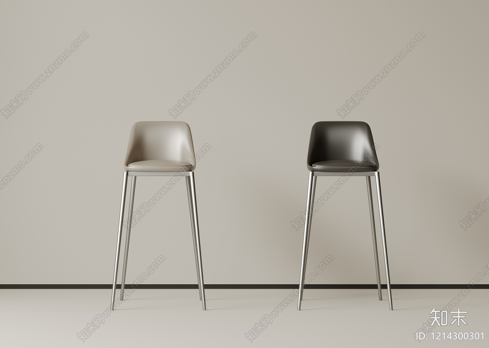 极简吧椅3D模型下载【ID:1214300301】