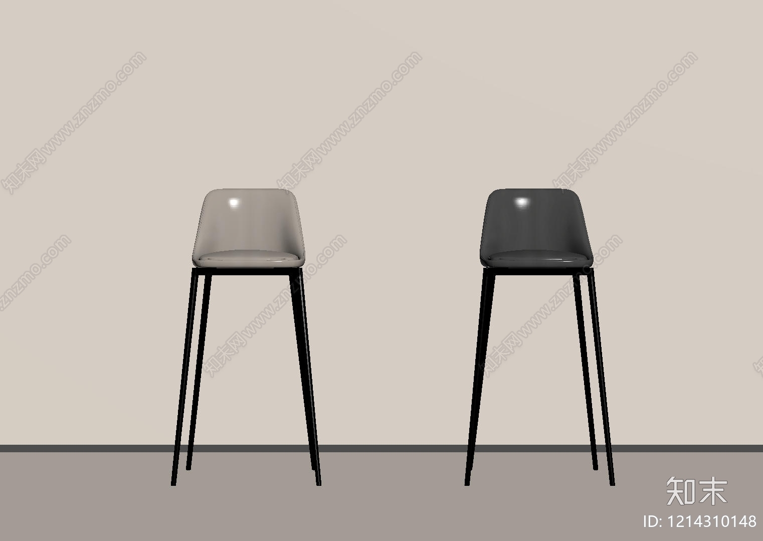 极简吧椅SU模型下载【ID:1214310148】