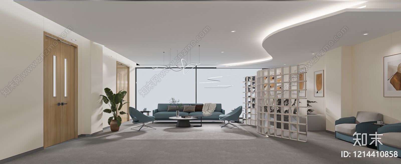 现代简约接待室3D模型下载【ID:1214410858】