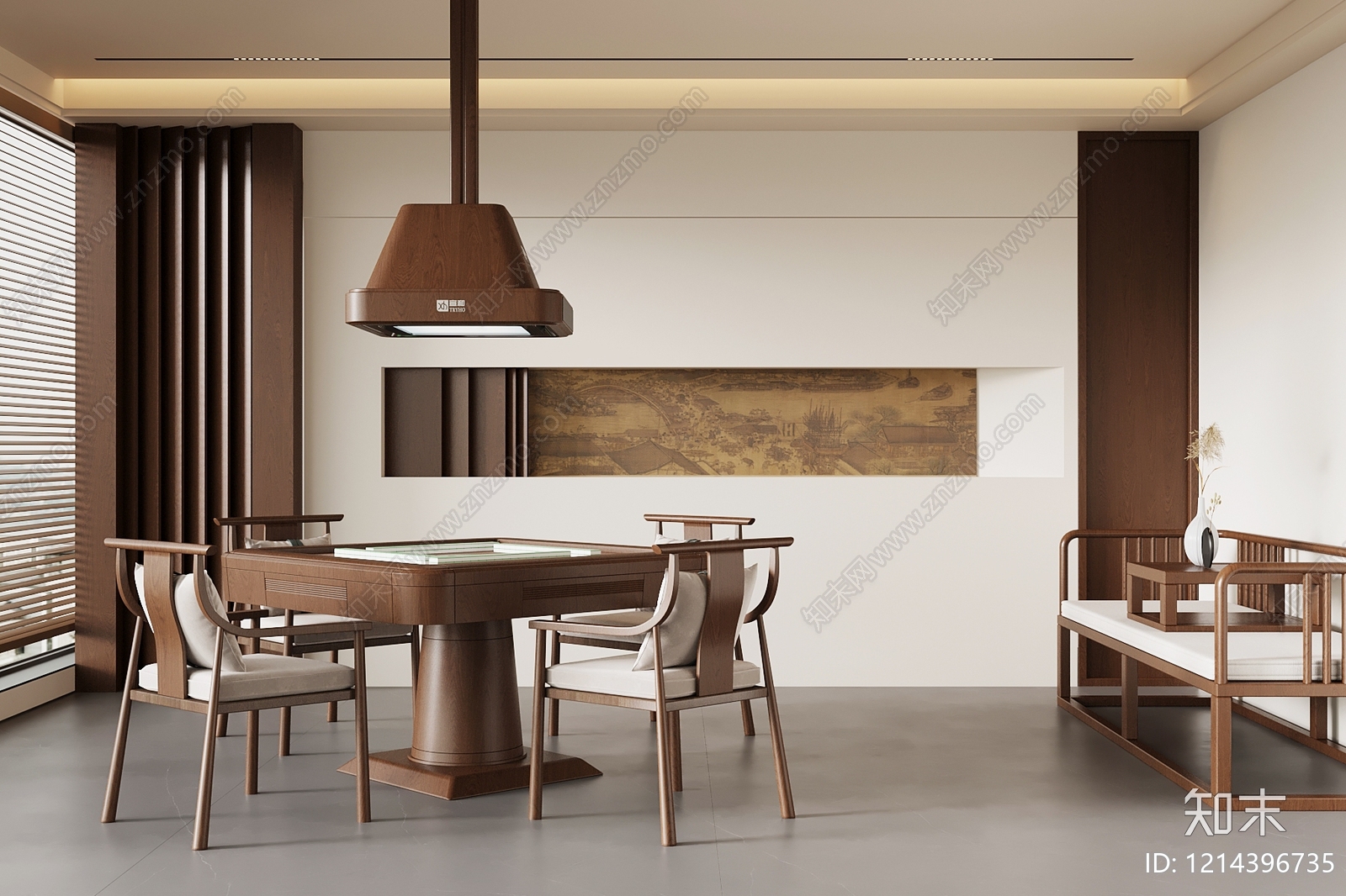 新中式茶室3D模型下载【ID:1214396735】