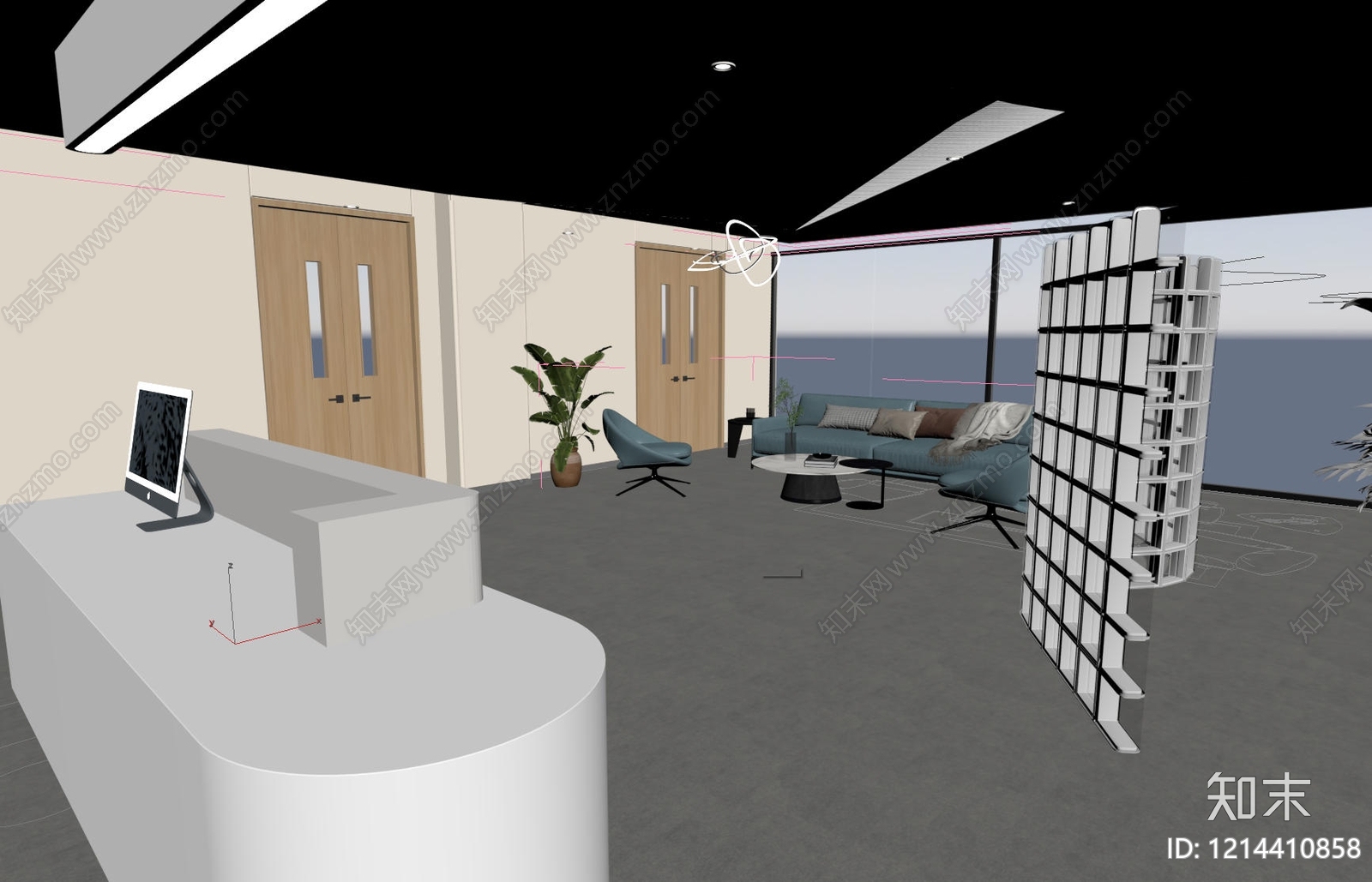 现代简约接待室3D模型下载【ID:1214410858】