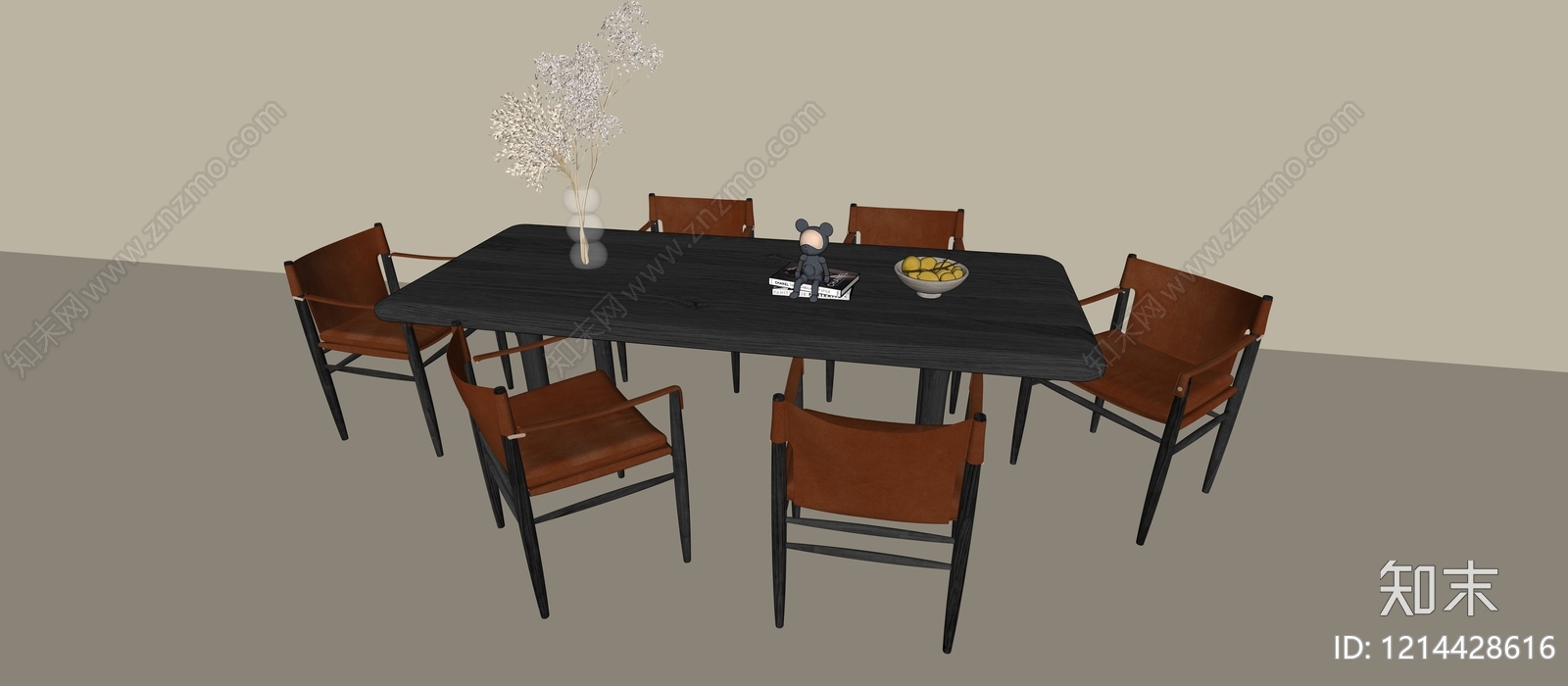 现代简约餐桌椅3D模型下载【ID:1214428616】