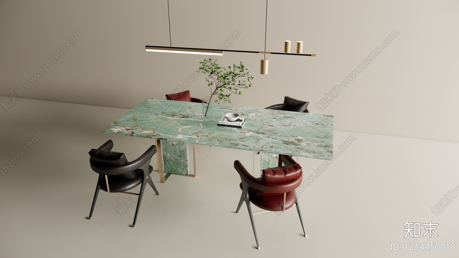意式极简餐桌椅3D模型下载【ID:1214450018】