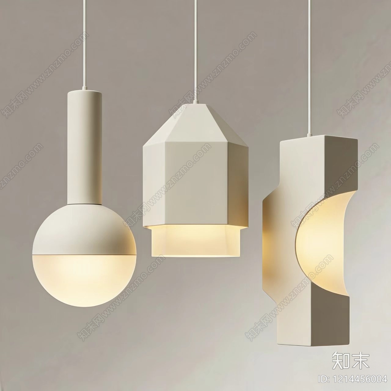 极简灯具组合3D模型下载【ID:1214456004】