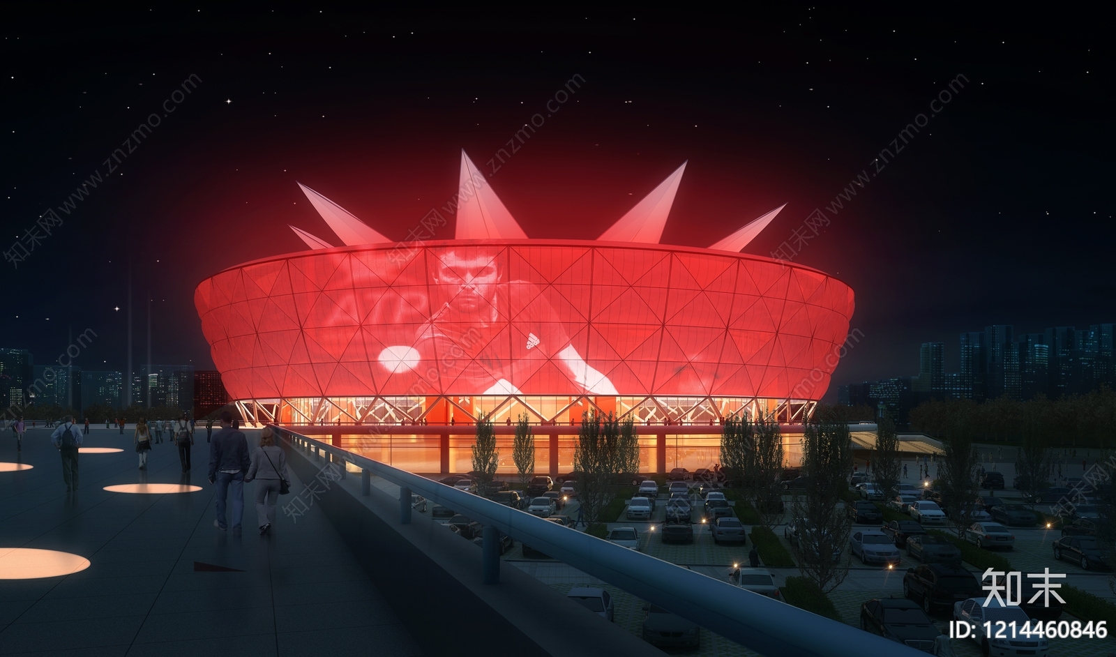 现代主义体育馆外观3D模型下载【ID:1214460846】