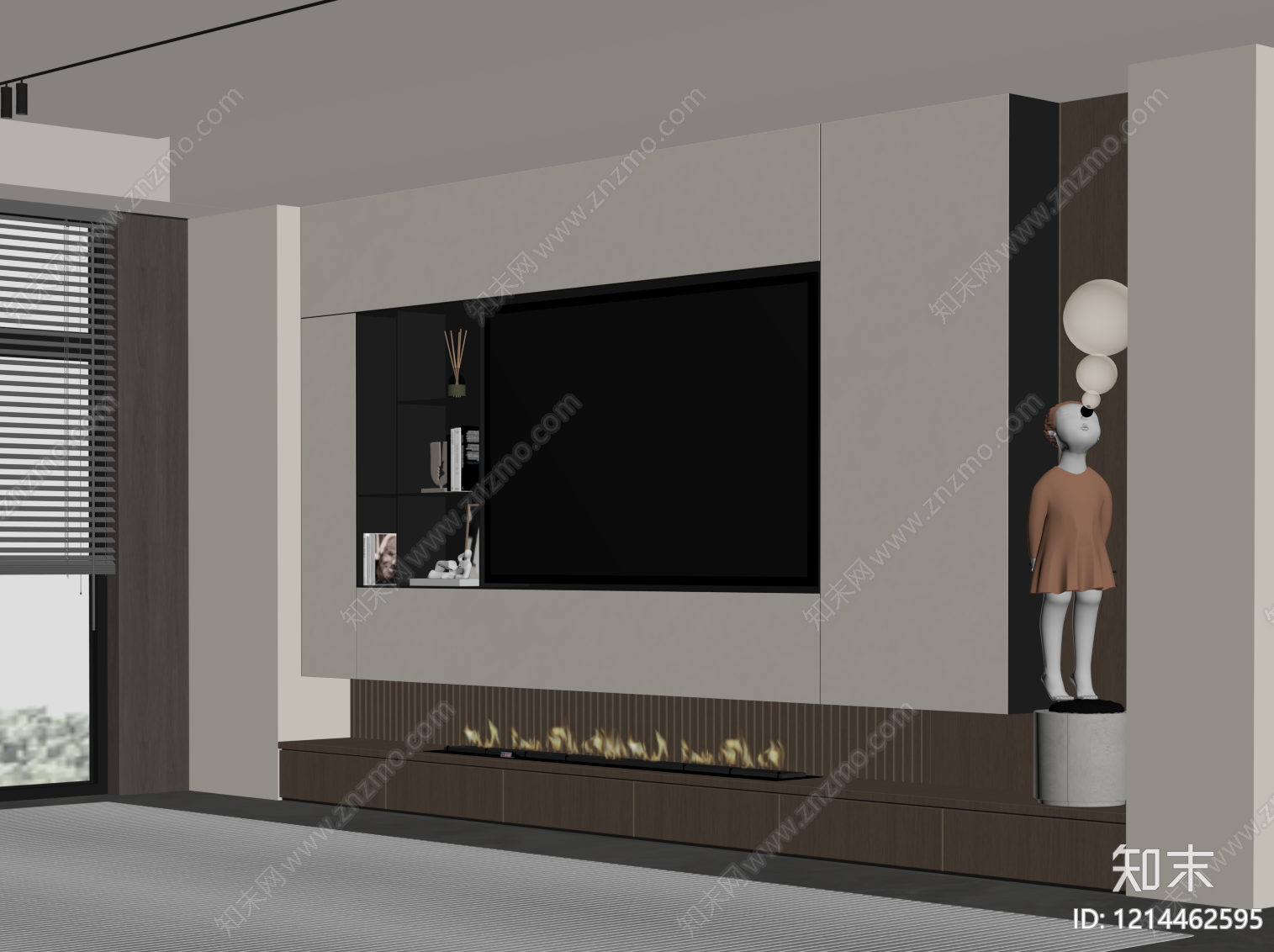 现代背景墙SU模型下载【ID:1214462595】
