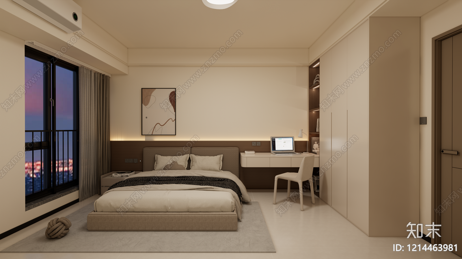 现代家居卧室SU模型下载【ID:1214463981】