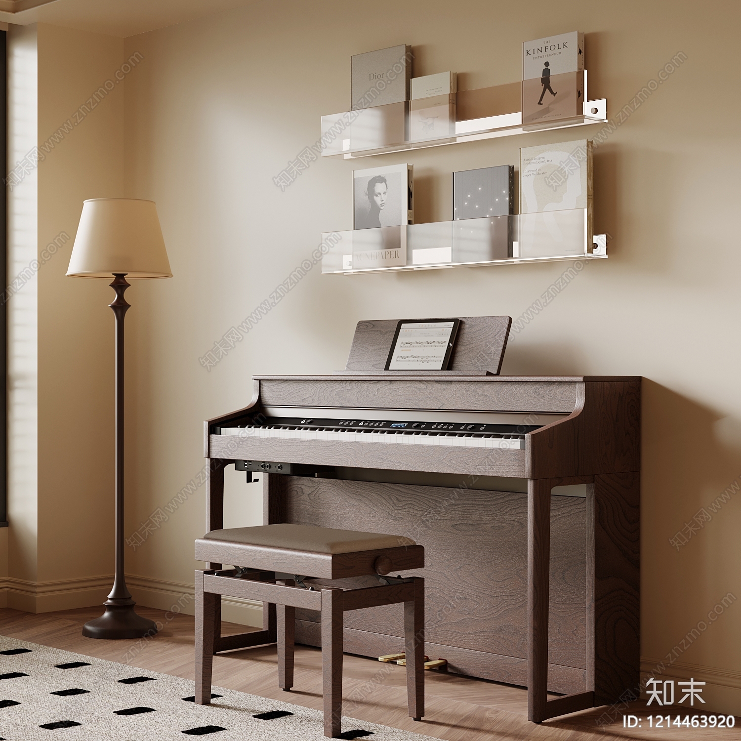 中古钢琴房SU模型下载【ID:1214463920】