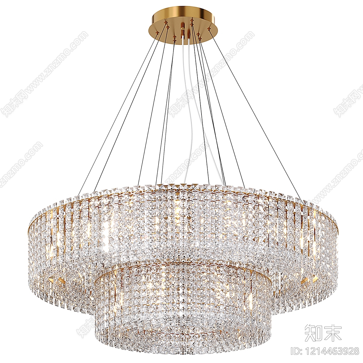 意式轻奢水晶吊灯3D模型下载【ID:1214463928】