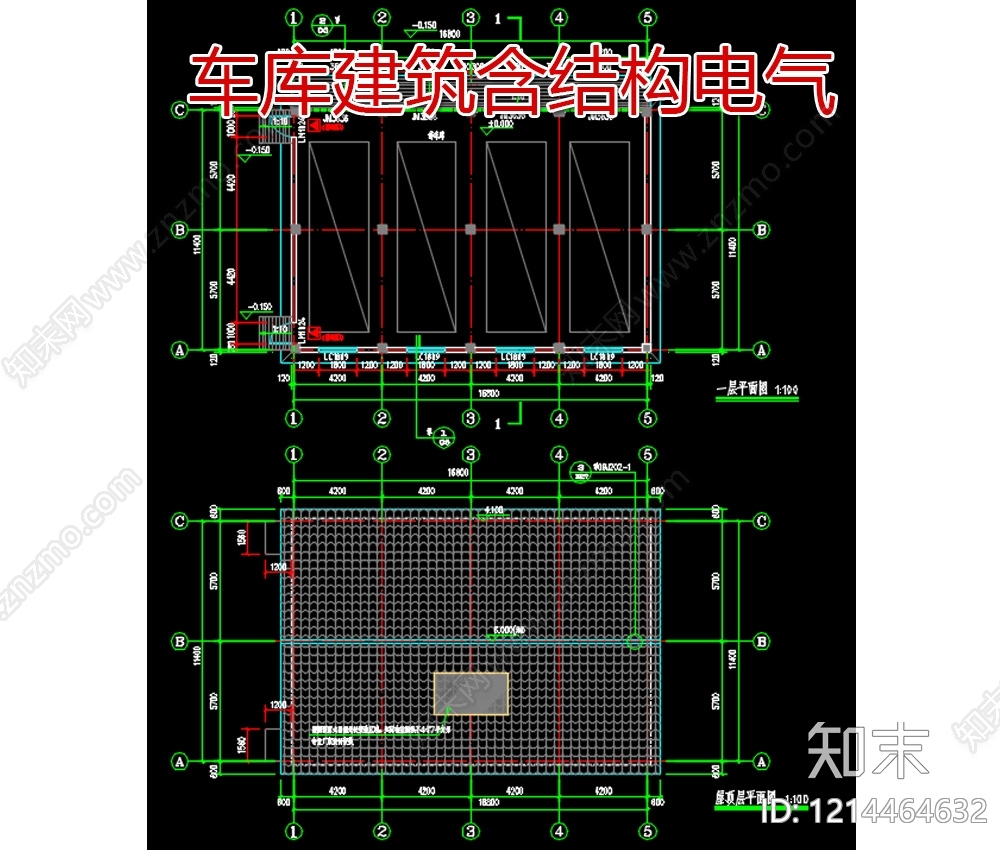 现代中式停车楼施工图下载【ID:1214464632】