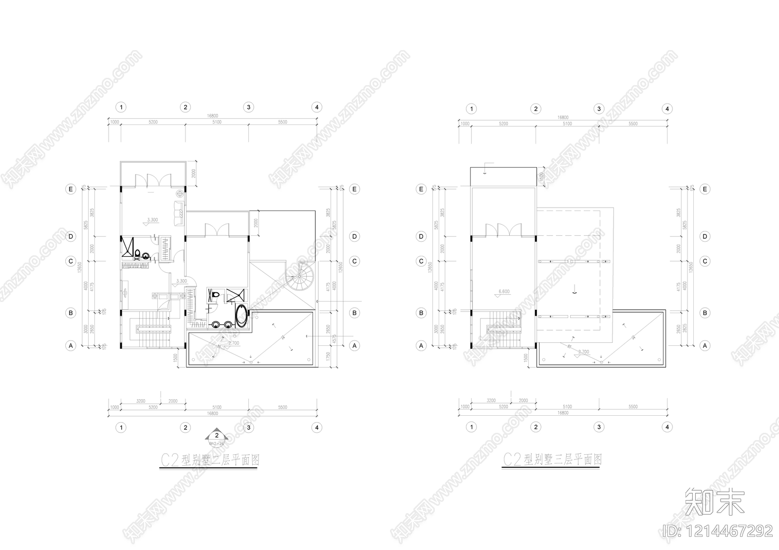 现代别墅建筑cad施工图下载【ID:1214467292】