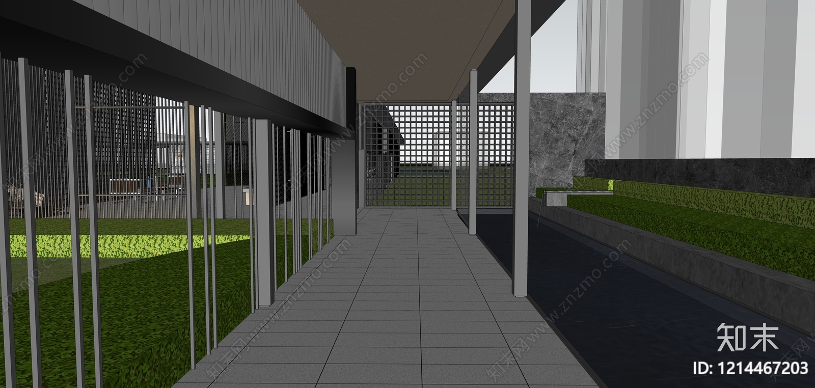 现代连廊SU模型下载【ID:1214467203】