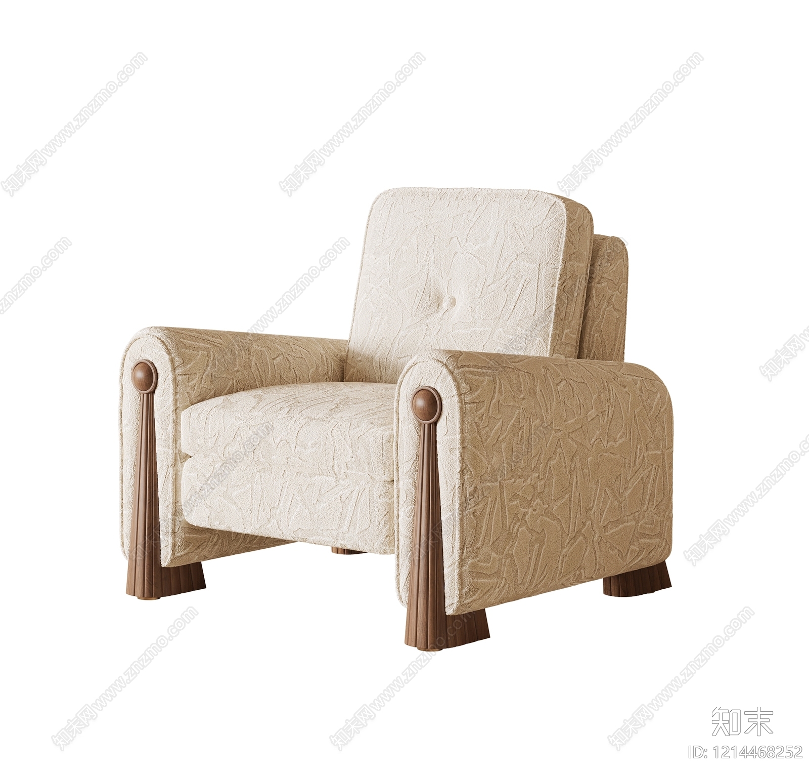 中古风单人沙发SU模型下载【ID:1214468252】
